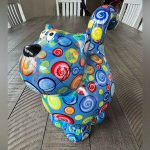 Pomme Pidou Ceramic Dorothy the Cat Whimsical Swirl Cat Money Bank